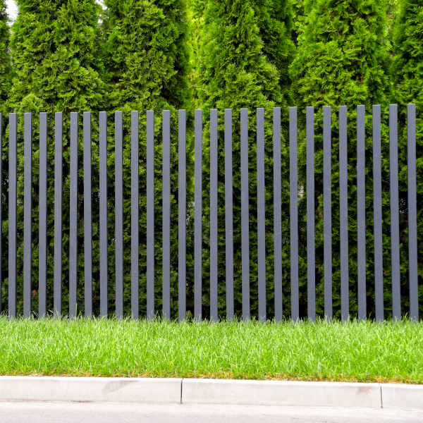 Rio pattern aluminum fence spans.